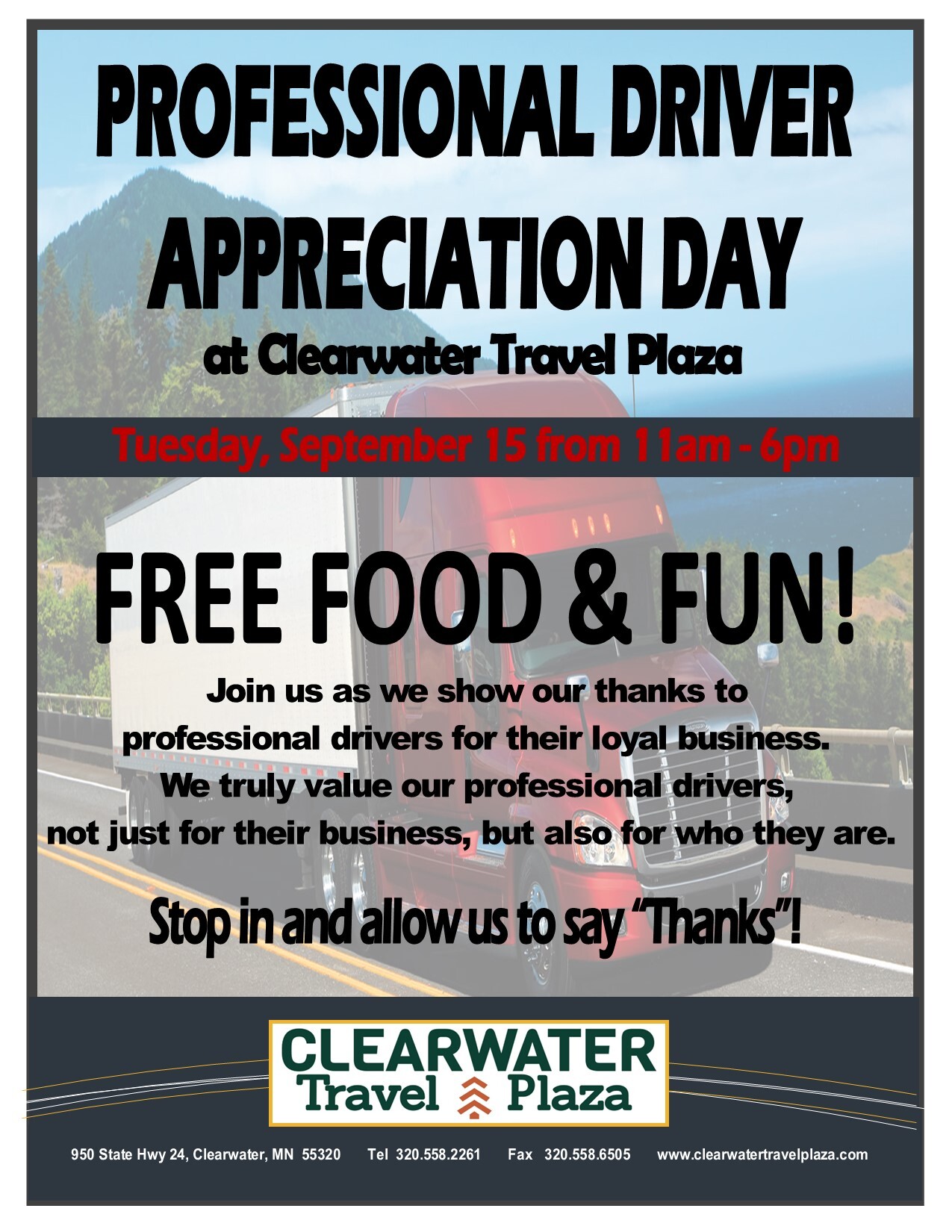 2026 professional driver appreciation flyer