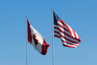 United States and Canadian Flags