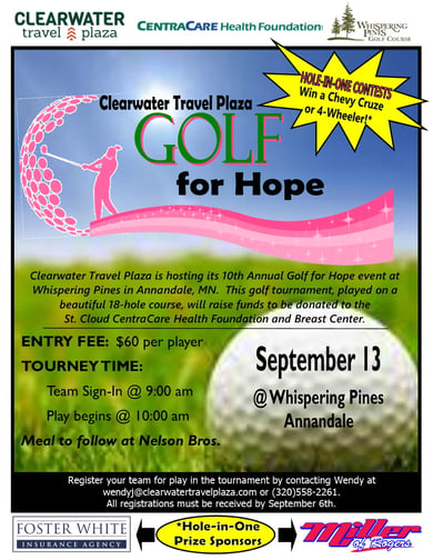 2019 Golf for Hope Flyer with starburst